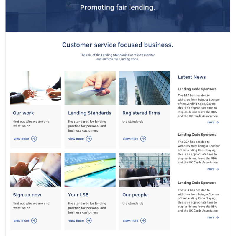 OM web agency - responsive website - Lending Standards Board